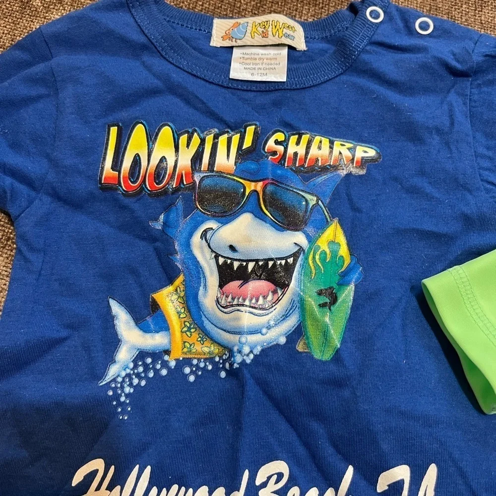 6 Months Baby Swim Set with Sea and Whale Design & NWT Shark T-shirt